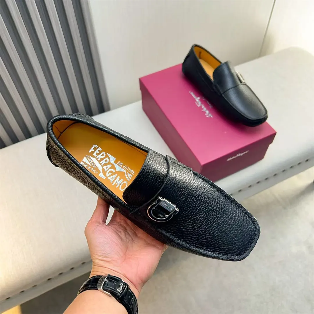 Men's shoes 💰560 Ferragamo new high-end quality 🔥 black cowhide ➕ cowhide lining size 38-45